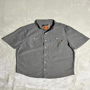 Duluth Trading 40 Grit Workwear Shirt Men's L Short Sleeve Button Up Textured